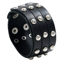 Handmade Multi-Layer Genuine Leather Fashion Bracelet for Unisex Punk Rivet Cowhide Bracelet