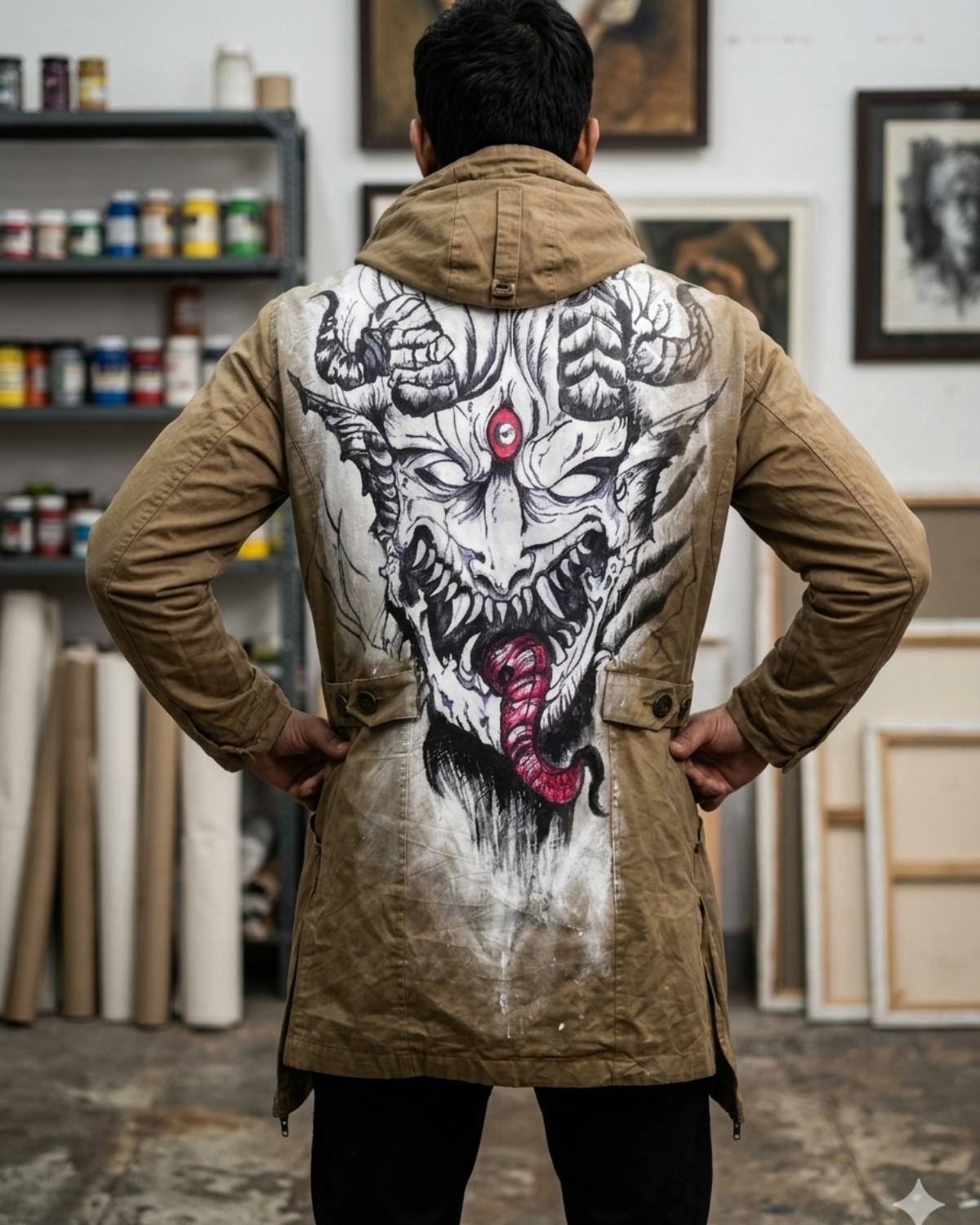 Hand Painted Devil Jacket Unisex