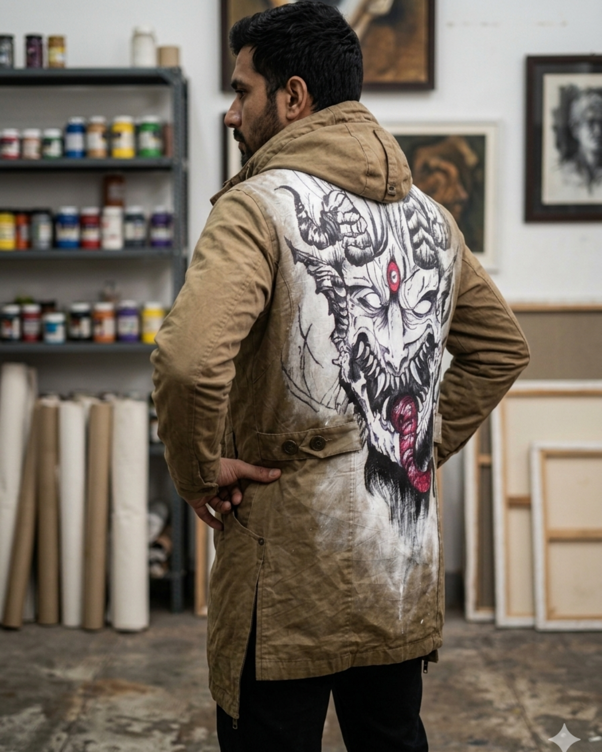 Hand Painted Devil Jacket Unisex