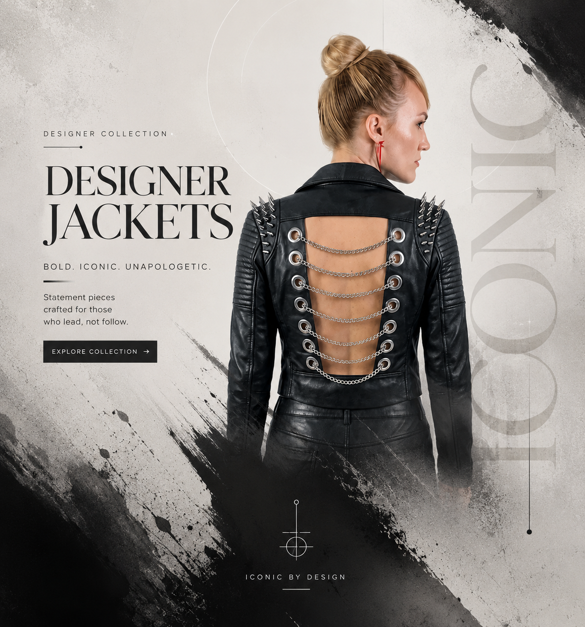 Punk Gothic Black Leather Jacket