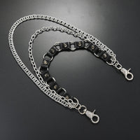 Best Seller 3 layered Loop Punk Rock Hot Seller Unisex Streetwear Punk Wallet Chain with Spikes on Leather Chain