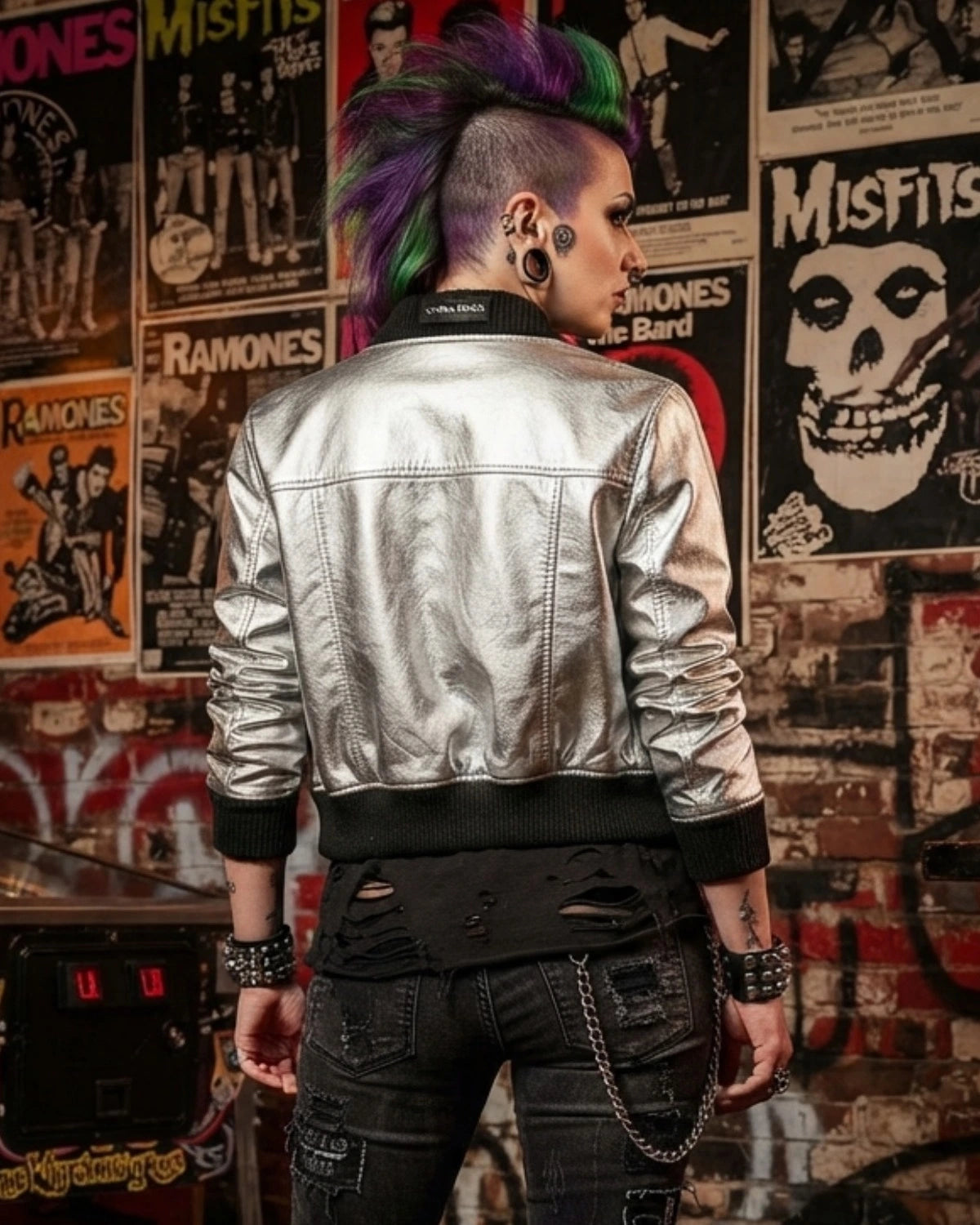 Jenice Metallic Gold and Silver Short Bomber Jacket Hot Seller designed by Vannamoda NYC