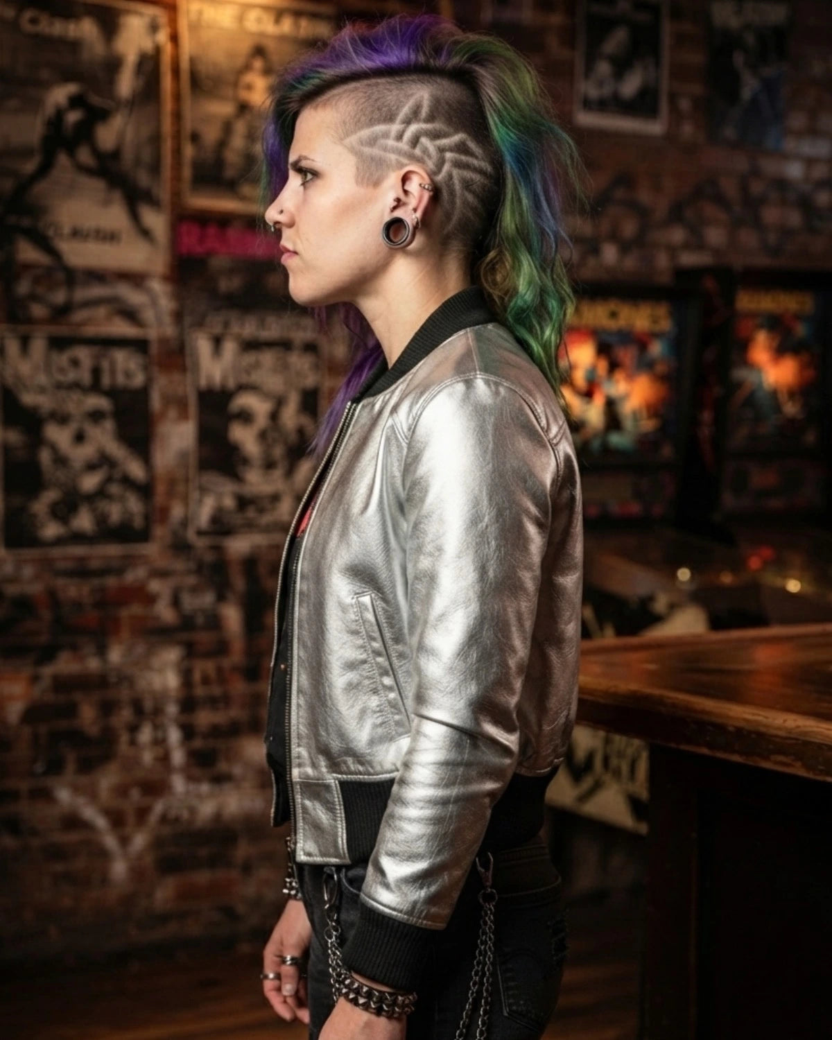 Jenice Metallic Gold and Silver Short Bomber Jacket Hot Seller designed by Vannamoda NYC