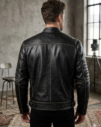 Men's Rub Off  Leather Biker