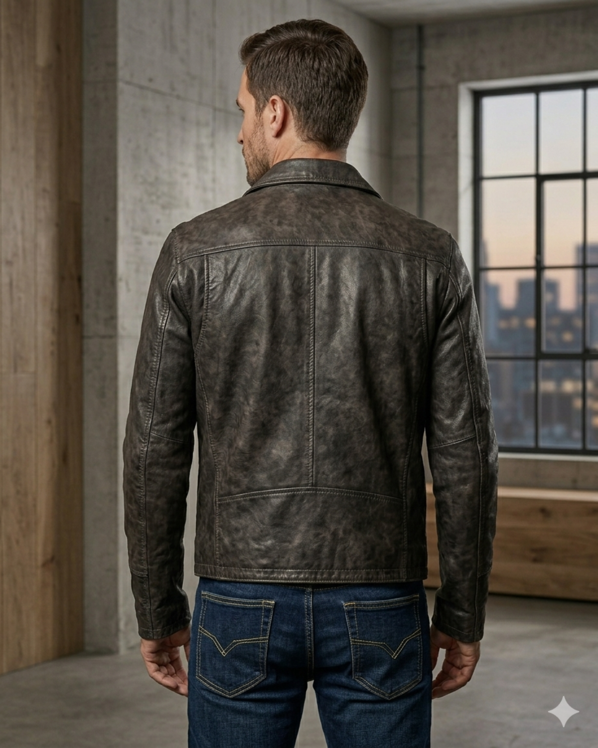 Men Leather Hand Padded Lamb Vintage MotorCycle Biker Jacket