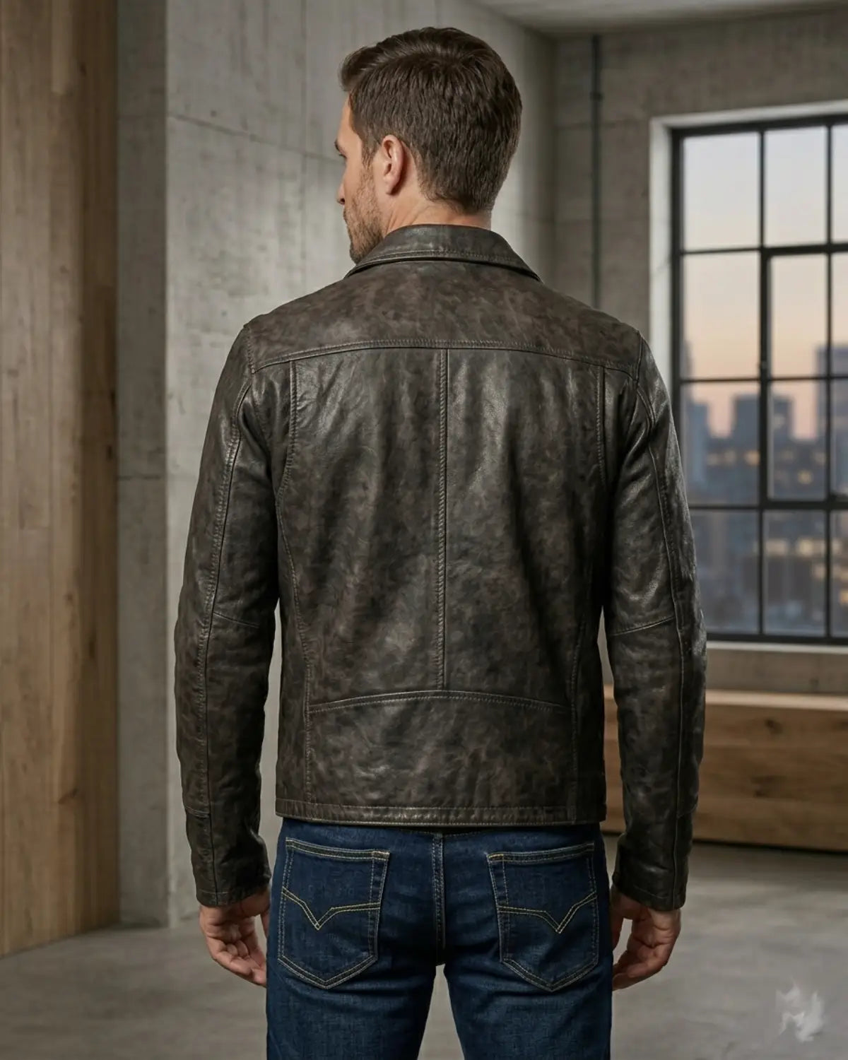Men Leather Hand Padded Lamb Vintage MotorCycle Biker Jacket