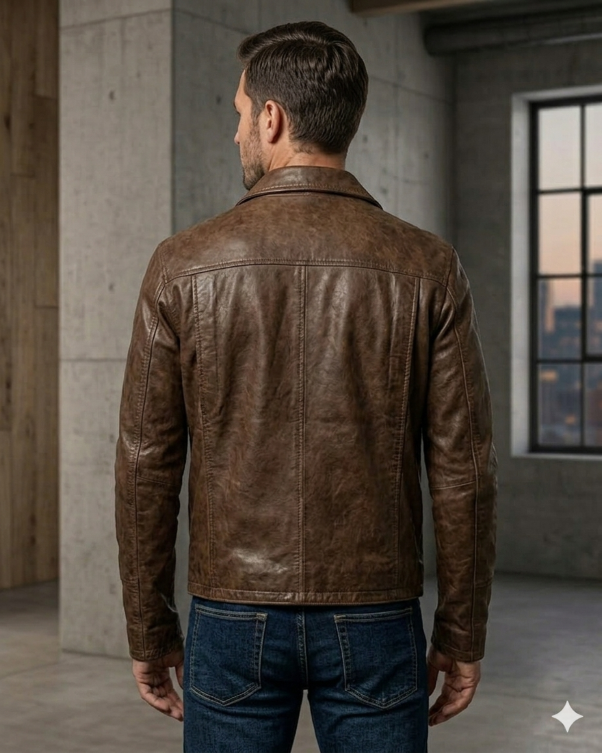 Men Leather Hand Padded Lamb Vintage MotorCycle Biker Jacket