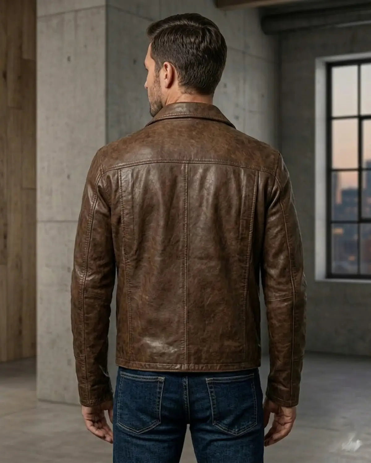Men Leather Hand Padded Lamb Vintage MotorCycle Biker Jacket