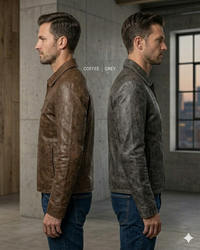 Men Leather Hand Padded Lamb Vintage MotorCycle Biker Jacket