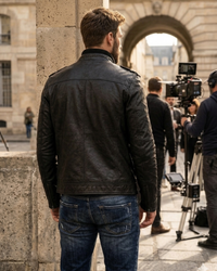 Men's Best Seller Short Leather Motorcycle Biker Jacket