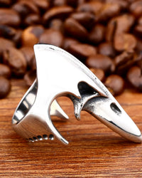 Viking Vintage Punk Olecranon The Crow Skull Ring For Man Stainless Steel Man's Jewelry