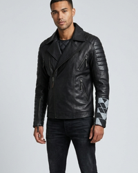 Hand Painted Love Kill Skull Leather mens Jacket 