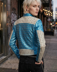 Women Metallic Best Seller Leather Biker Jacket