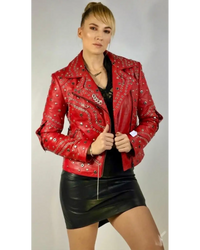 Premium Studded Biker Leather Jacket for Women