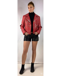 Premium Studded Biker Leather Jacket for Women