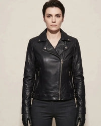 ONI DEMON HAND-PAINTED LEATHER BIKER JACKET