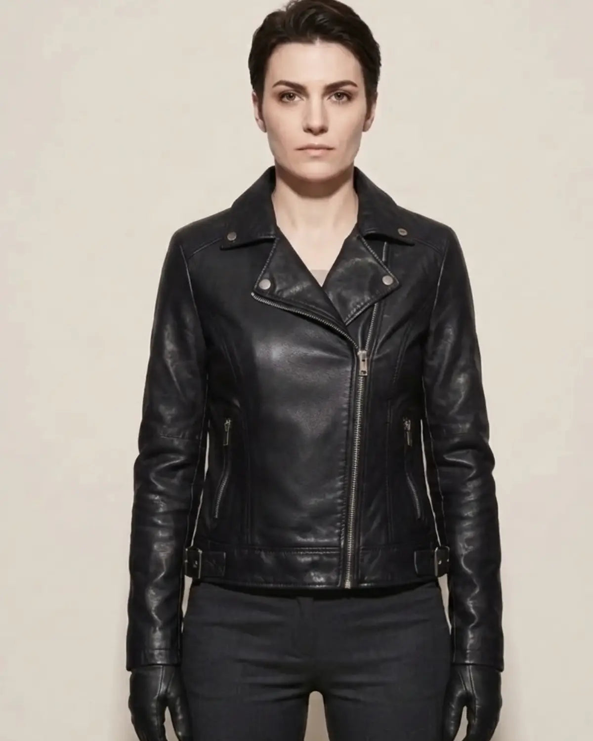 ONI DEMON HAND-PAINTED LEATHER BIKER JACKET