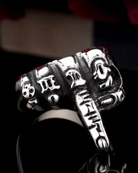 BIG SIZE PUNK MIDDLE FINGER POINTED STAINLESS STEEL RINGS FOR MENS
