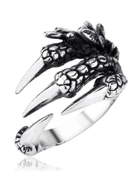 Punk and Gothic Claws Stainless Steel Ring Adjustable for Unisex