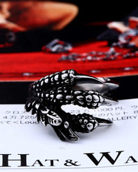Punk and Gothic Claws Stainless Steel Ring Adjustable for Unisex