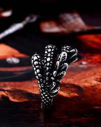 Punk and Gothic Claws Stainless Steel Ring Adjustable for Unisex