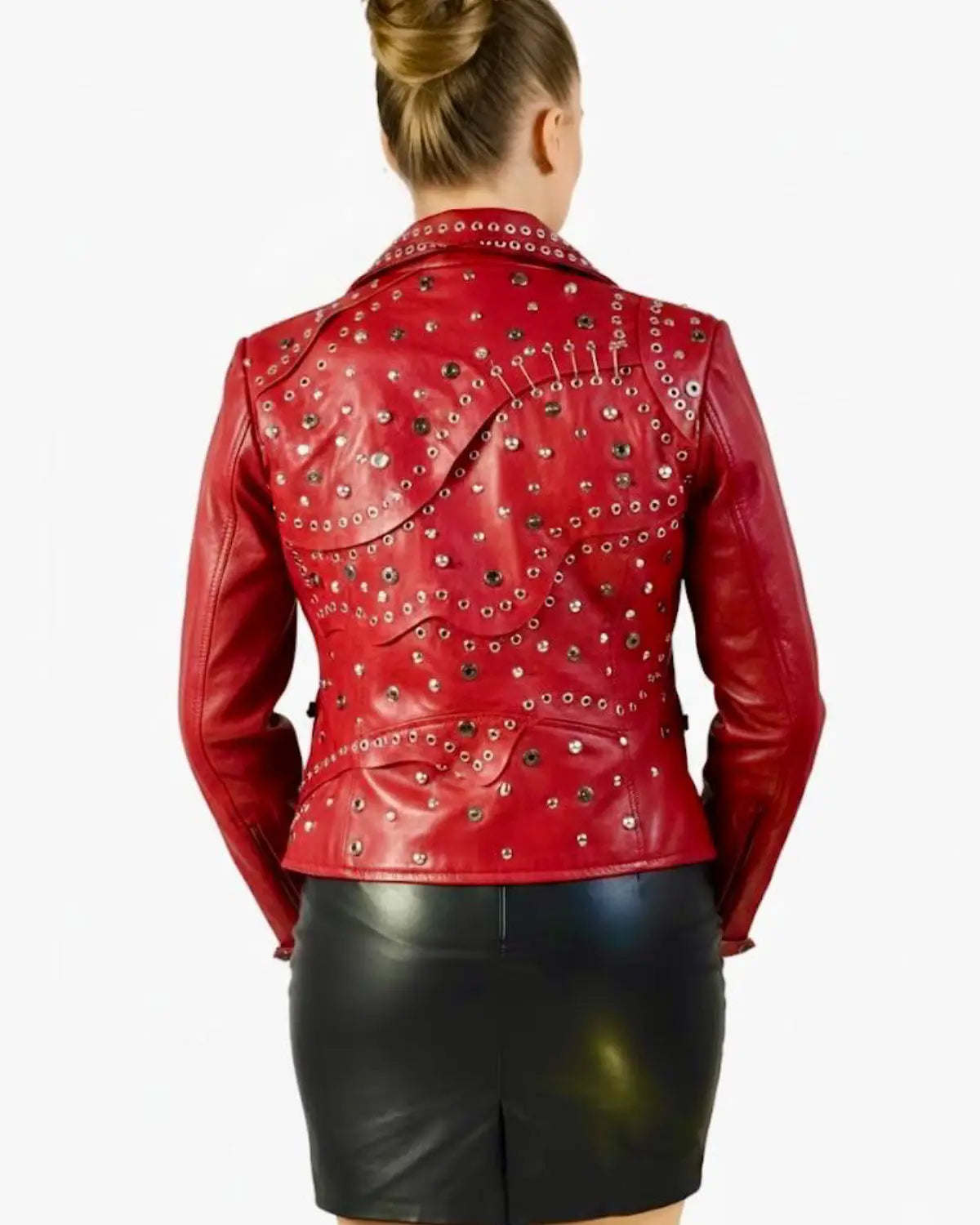 Premium Studded Biker Leather Jacket for Women