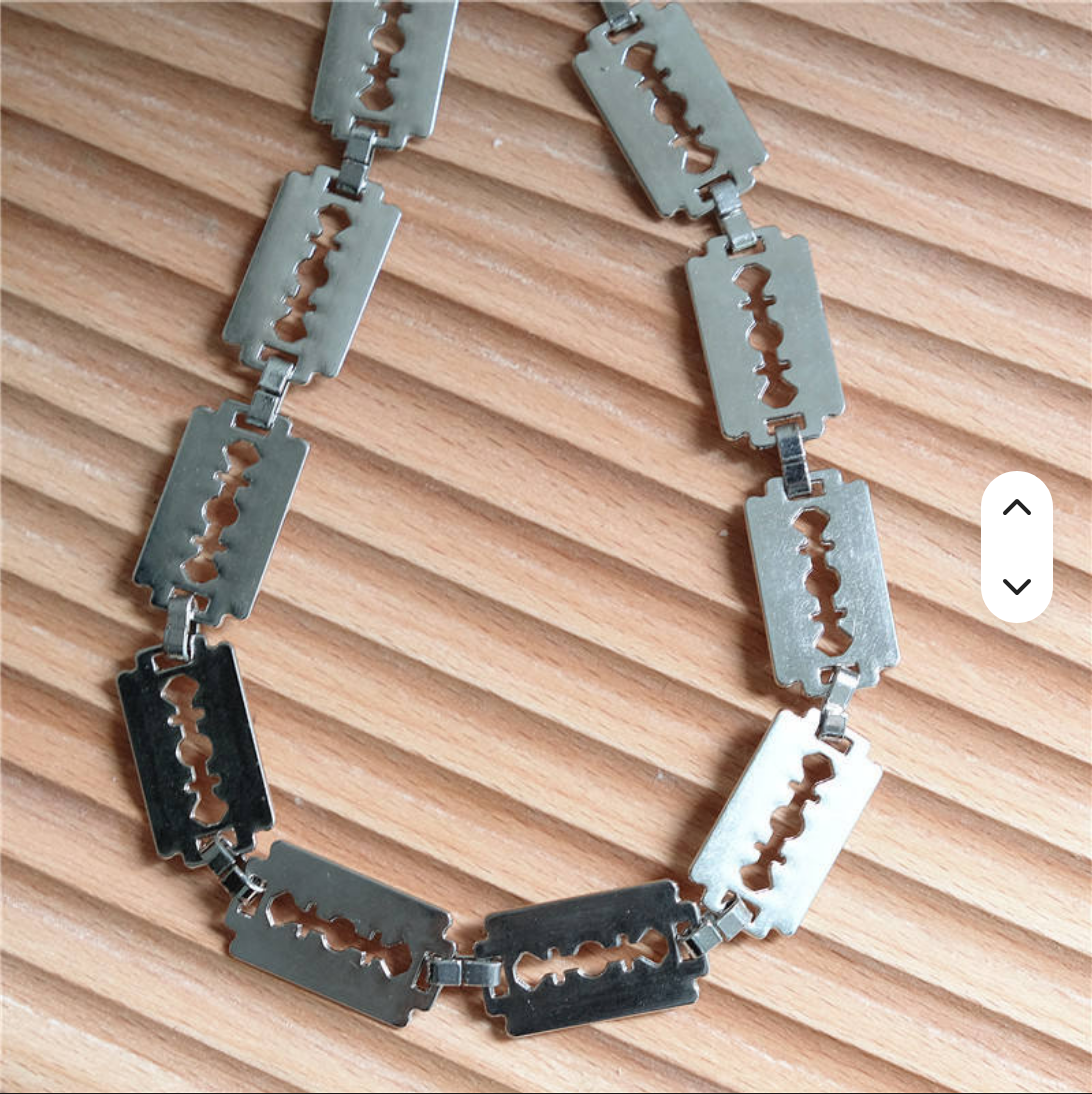 Hip-hop Gothic  Punk Style Pant Chain Fashion Men Accessories  Blade razor Trousers Chain