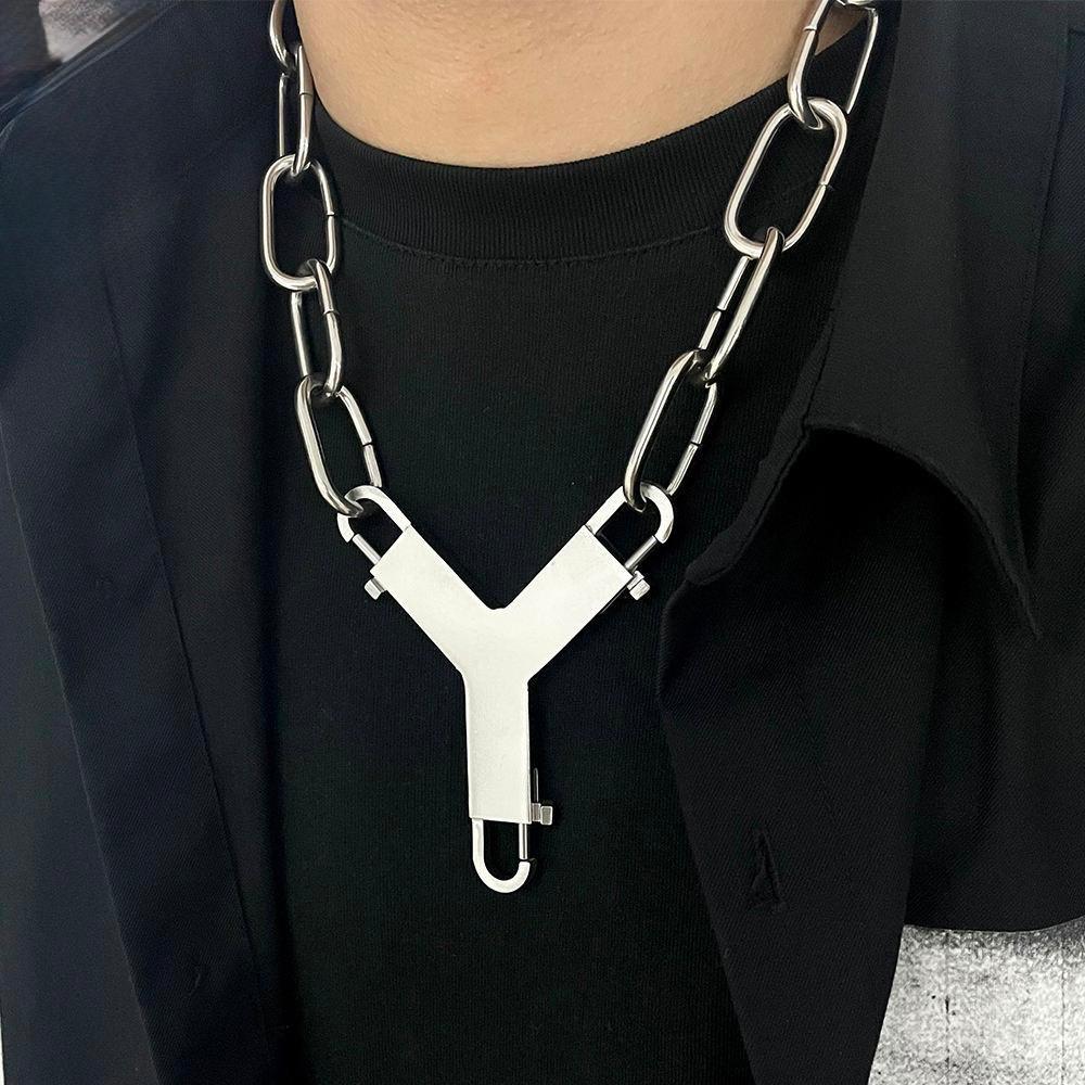 Vannamoda called the Industrial Y Link necklace, which is made with stainless steel. Heavy-duty jewelry of this kind comes with strong clasps and big links and won’t tarnish due to the stainless steel it is made with.