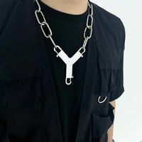 Vannamoda called the Industrial Y Link necklace, which is made with stainless steel. Heavy-duty jewelry of this kind comes with strong clasps and big links and won’t tarnish due to the stainless steel it is made with.