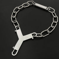 Vannamoda called the Industrial Y Link necklace, which is made with stainless steel. Heavy-duty jewelry of this kind comes with strong clasps and big links and won’t tarnish due to the stainless steel it is made with.
