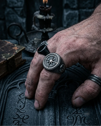 Vannamoda viking compass stainless steel mens Unisex Ring