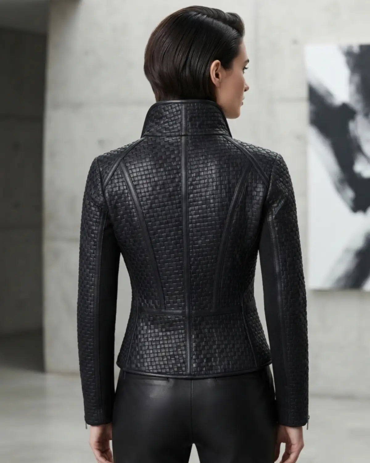 Viva Leather Designer Women Full Woven Jacket