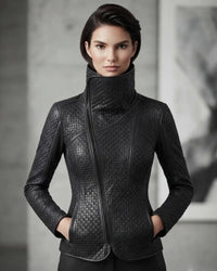 Viva Leather Designer Women Full Woven Jacket