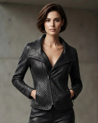 Viva Leather Designer Women Full Woven Jacket