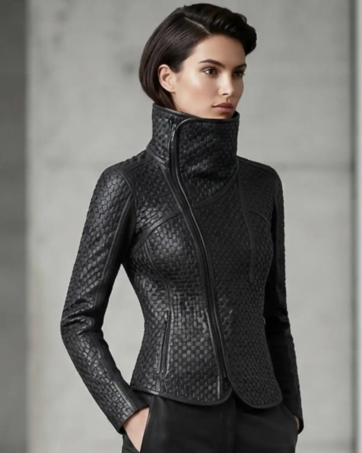Viva Leather Designer Women Full Woven Jacket