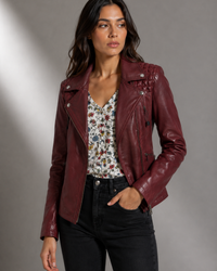 NYC Leather Woman Moto Jacket