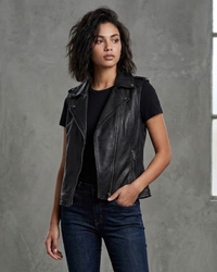 Women  leather Biker Vest 