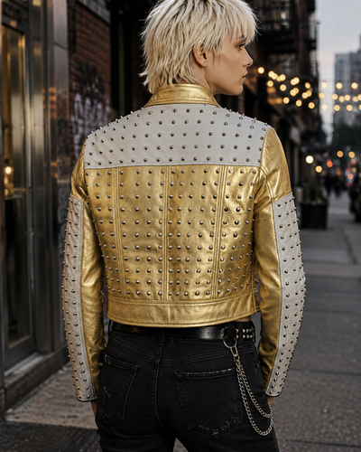 Women Metallic Best Seller Leather Biker Jacket