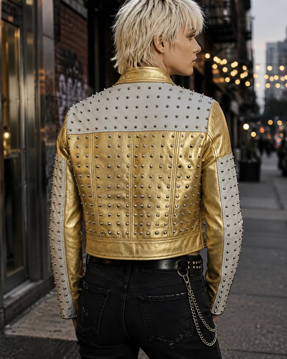 Women Metallic Best Seller Leather Biker Jacket