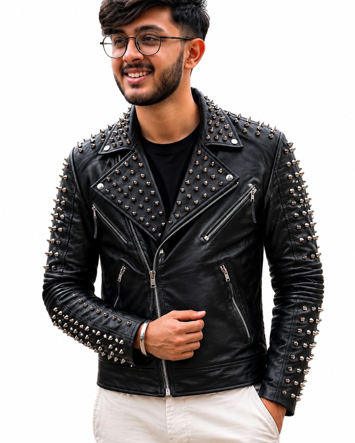 Best Seller Mens studded jacket biker 
