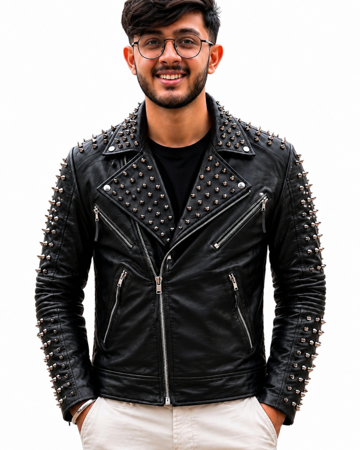 Best Seller Mens studded jacket biker 
