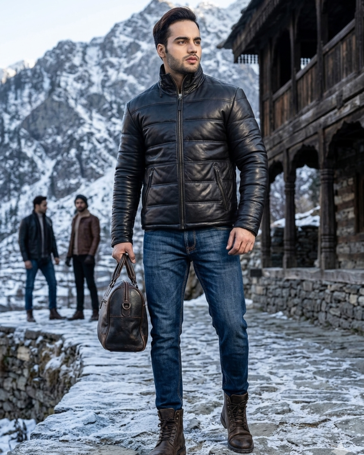 Hayward L- Best Seller Puffer Men's Real Soft Lamb Leather Puffer Jacket