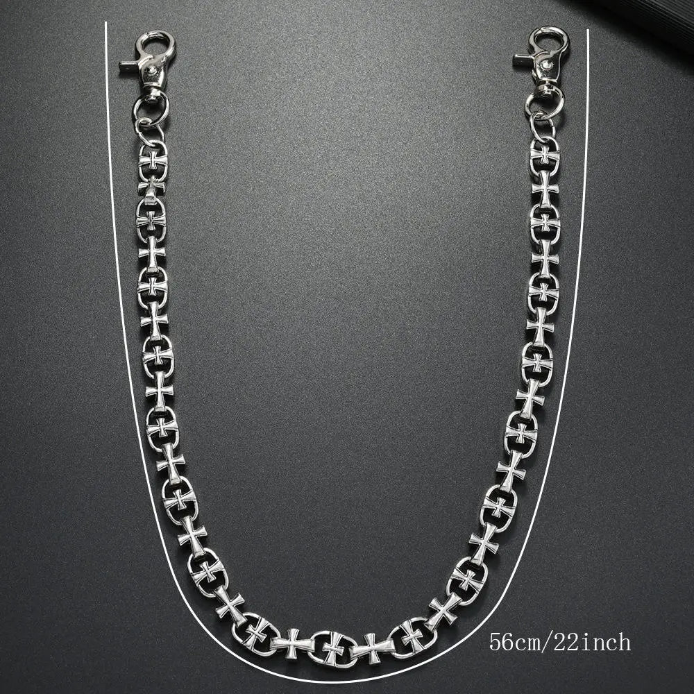 Best Seller Cross Loop Punk Rock Hip Hop Jeans & Trouser Chain with Heavy-Duty Hooks to Hold on Jeans Loops