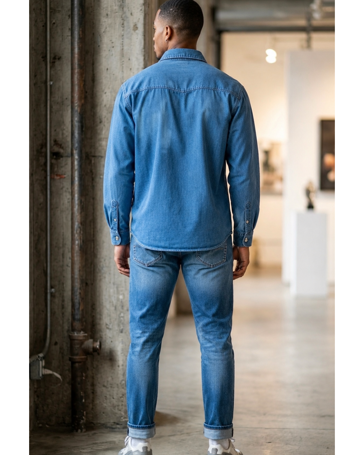 Handmade Unisex Denim Jacket with Artistic Patchwork Design