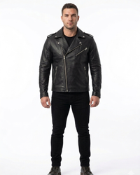 Mens Hand painted Lord Kali Leather Jacket 