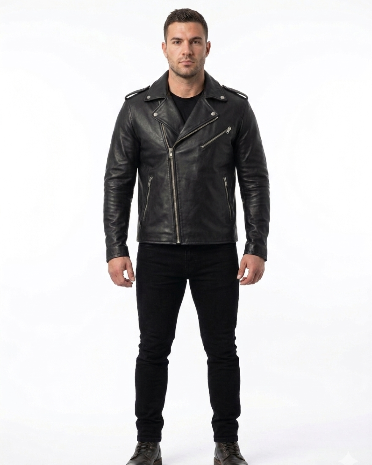 Mens Hand painted Lord Kali Leather Jacket 