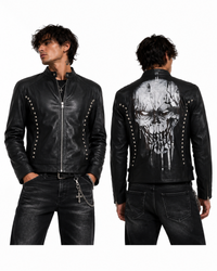 Limited Edition Hand Painted Leather Men Jacket