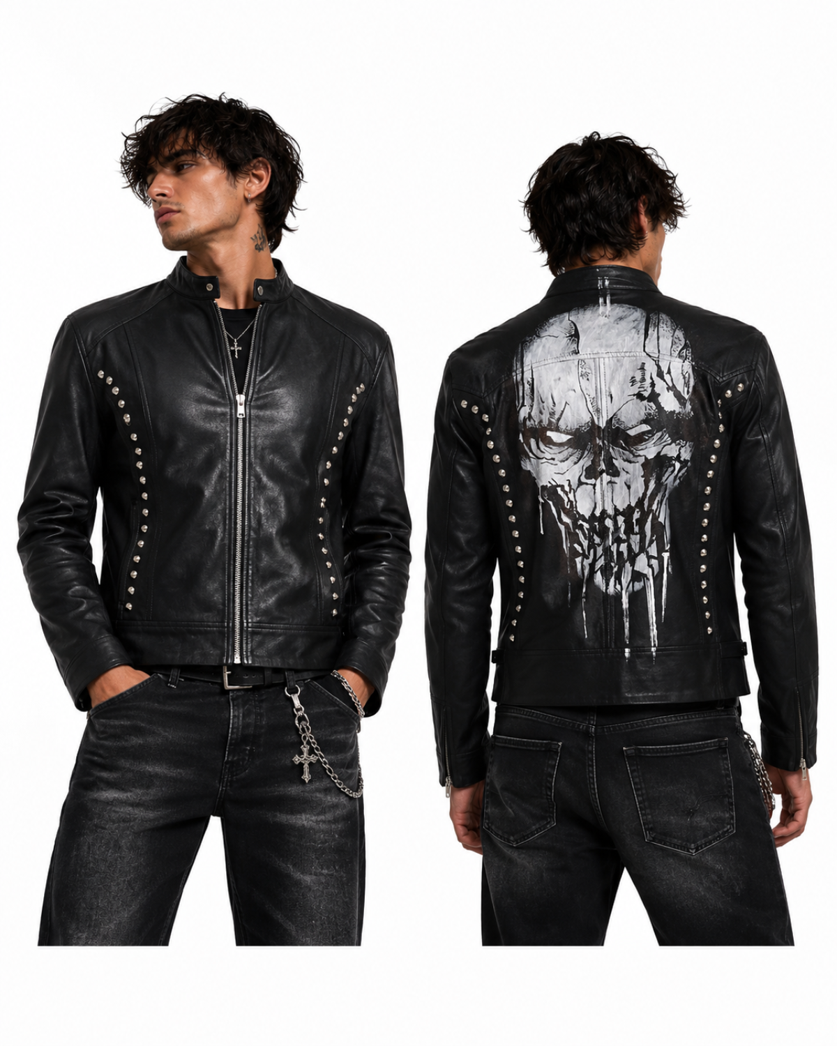 Limited Edition Hand Painted Leather Men Jacket