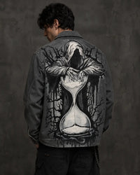 Hand Painted Reaper Unisex Denim Jacket Best Seller