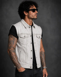 Hand-Painted Evil Eye Denim Vest